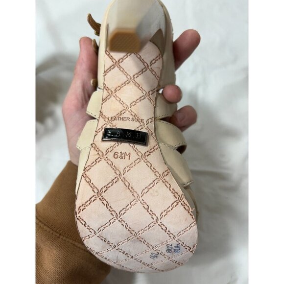 L.A.M.B Gwen Stefani LAMB DAVIN Natural Leather Strappy Pumps Size 6.5 - Picture 15 of 16